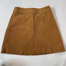 J.CREW Camel/Caramel Brown Corduroy A-Line Skirt Short Lined Zip Women Size 2