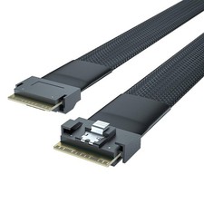 SlimSAS SFF-8654 to SFF-8654 8i Cable, 24G PCIe4.0, 85-ohm, Compatible with Serv