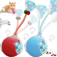 2 Pcs Interactive Cat Toys for Indoor Cats, Automatic Cat Toy with Elastic Me...