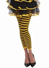Bumble Bee Leggings Animal Striped Fancy Dress Halloween Adult Costume Accessory