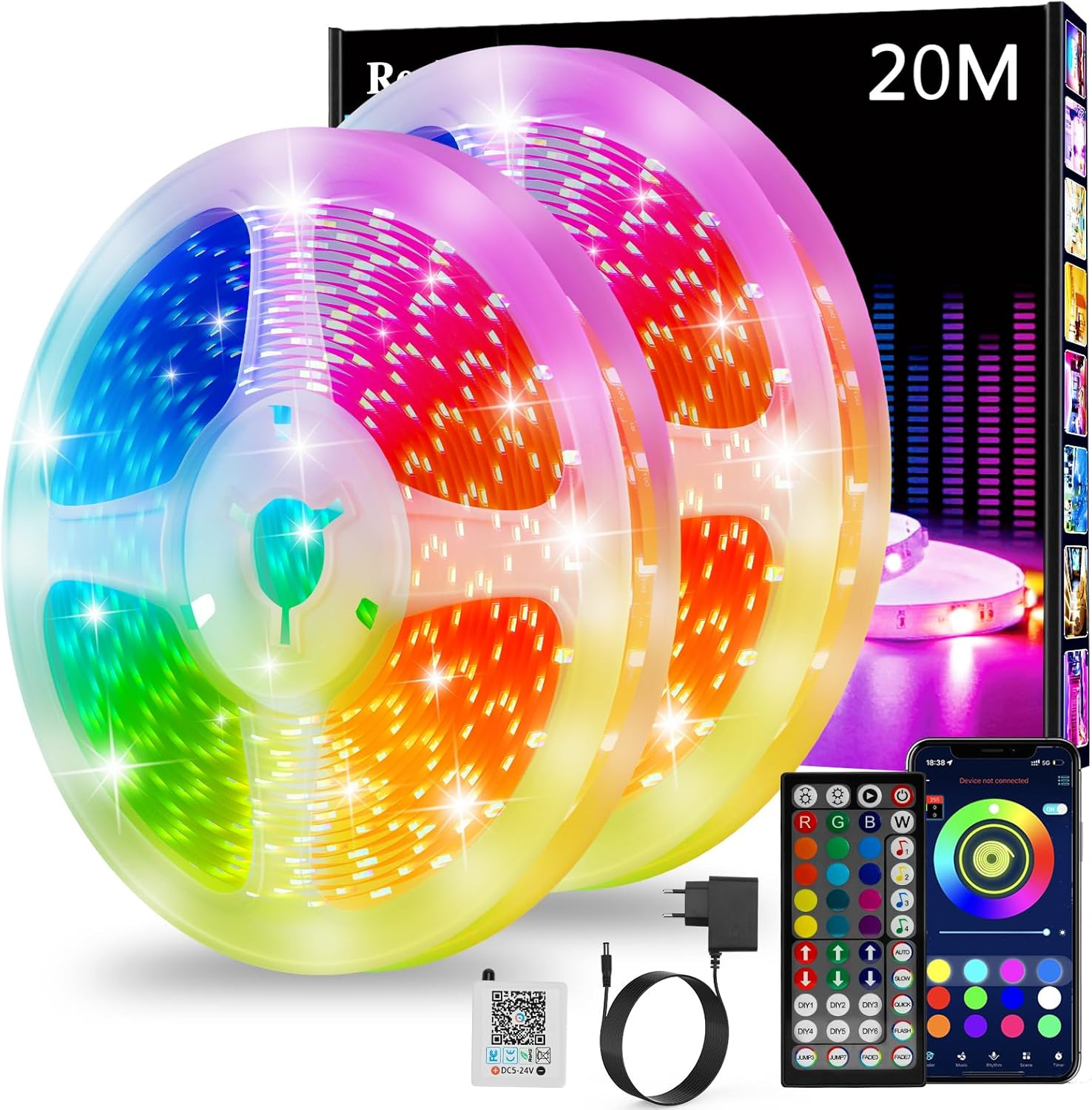Striscia LED 20M RGB Bluetooth per Gaming Room: Sincronizzazione Musica