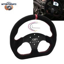 13 325mm Black Flat Suede Leather Sports Racing Drift Steering Wheel Universal 13 325mm Black Flat Suede Leather Sports Racing Drift Steering Wheel Universal