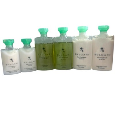 BVLGARI au thé Vert (Green Tea) Body Lotion, Shampoo & Conditioner Travel Set