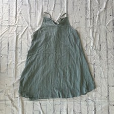 Venus Sage Green Slip Sundress V-Neck Spaghetti Strap Midi A-Line Above Knee 8