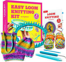 Beknitting Learn to Knit Loom Kit - DIY Arts  Crafts W/Round Loom, Yarn, Croche