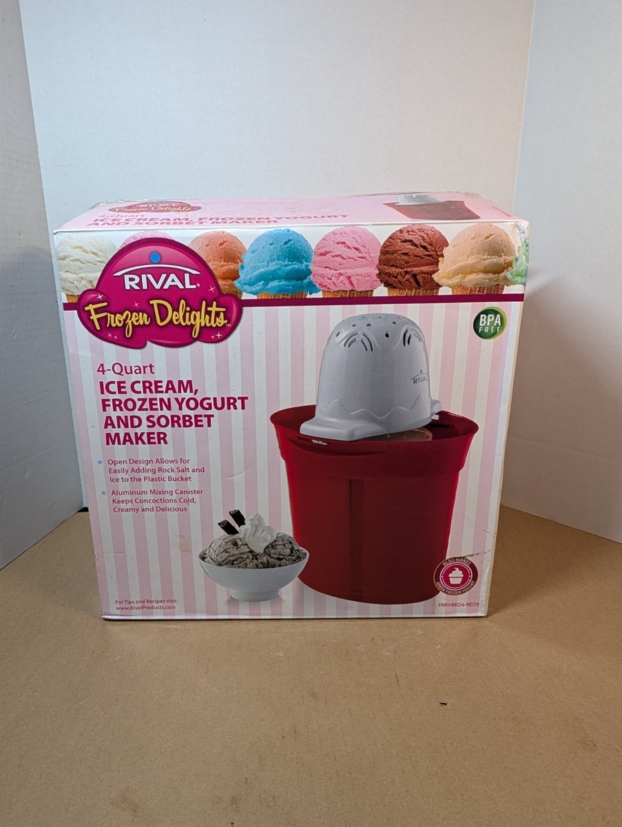 RIVAL Frozen Delight 4-Quart Ice Cream Yogurt Sorbet Maker New in Box