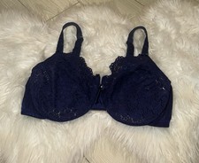 Vintage Vtg Vanity Fair Unlined Lace Bra Underwire Womens 38D Blue 75-080