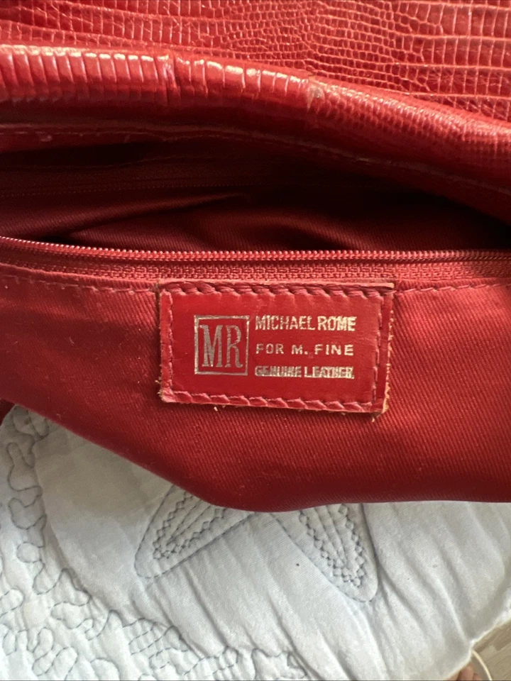 Bolso de Mano Michael Rome Cuero Rojo Genuino Foto 2 de 4