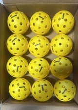 12 Official Franklin Sports Indoor/Outdoor Pickleballs X-40 Optic Yellow