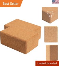 Cork Yoga Blocks 2 Pack Set -Natural Cork from Portugal, 9"x6"x4" Yoga Blocks...