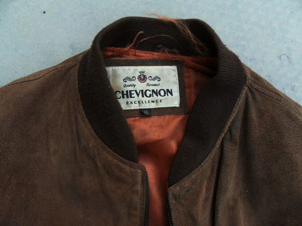 Blouson teddy bombers en daim Chevignon  vintage made in France - Photo 2/4