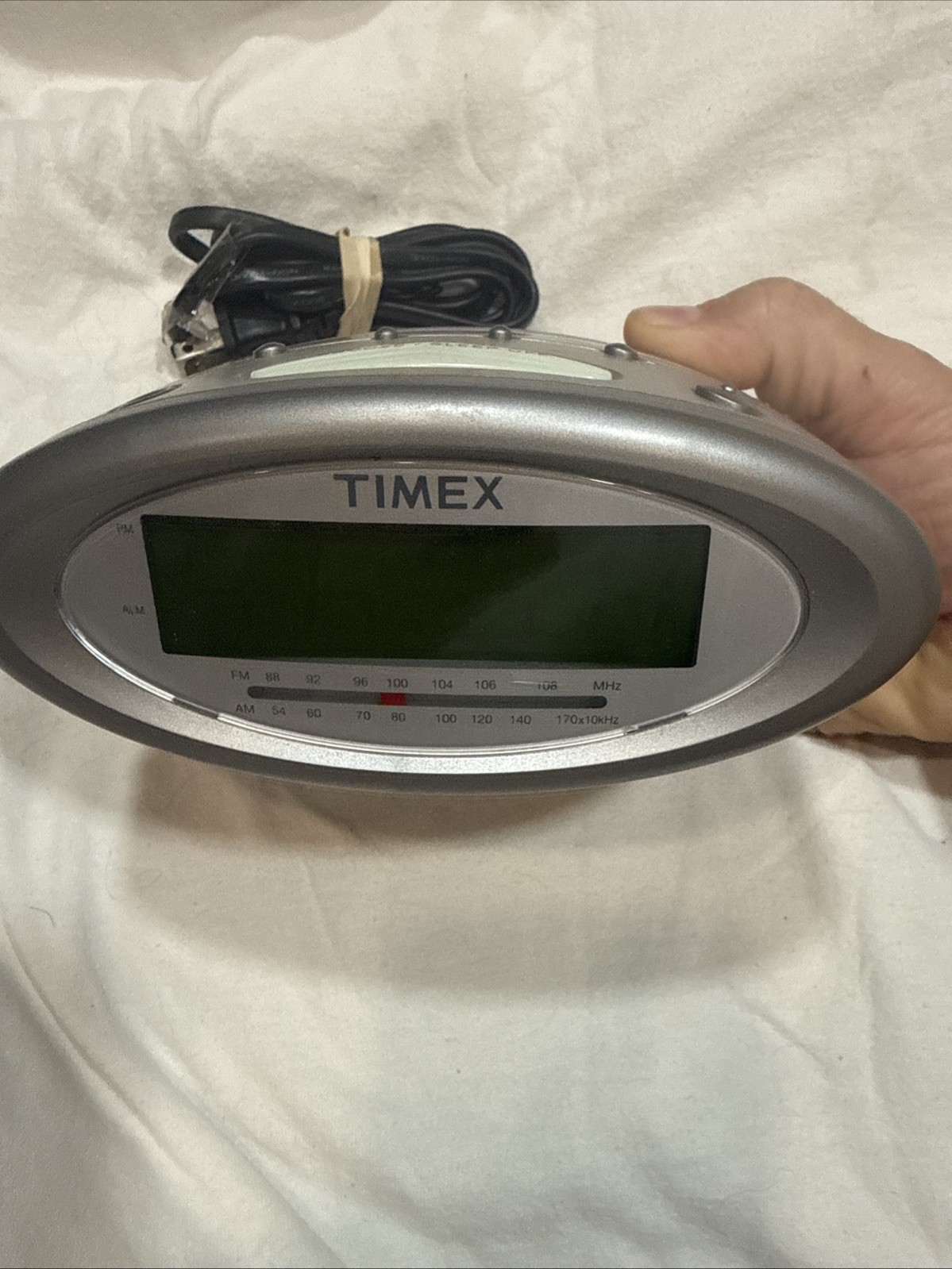 Timex T233S Nature Sounds Alarm Clock Radio FM AM Silver Tested Working