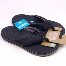 Reef Men's Cushion Bonzer Flip Flop Sandals (Black/Gum) Anatomic Contouring NEW