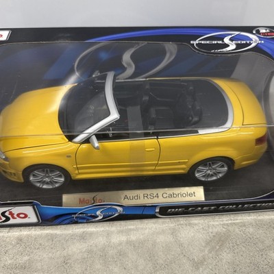Maisto 1:18 2007 Audi RS4 Cabriolet B7 Yellow Diecast Convertible