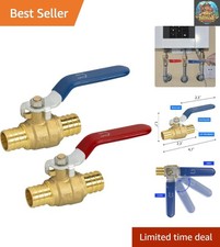 2-Pack 3/4 Inch Pex Brass Shut Off Ball Valve for Hot & Cold Water Systems