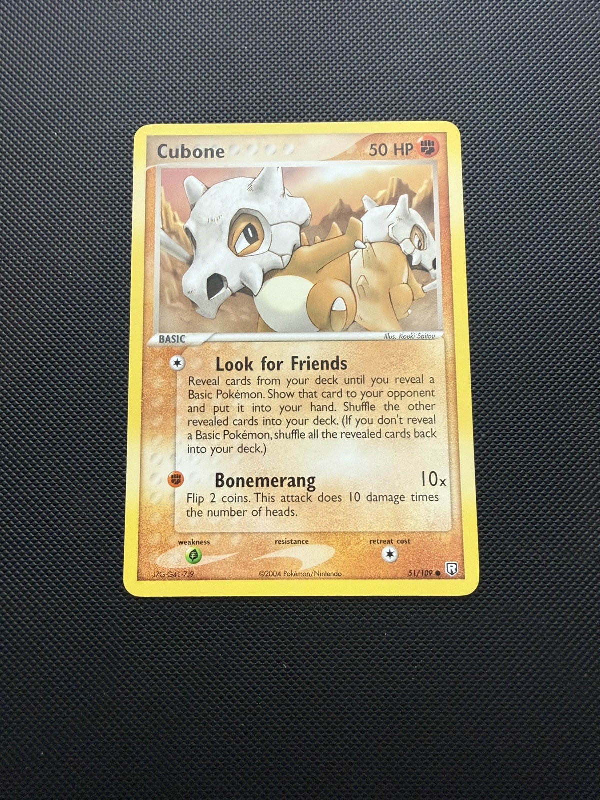 Cubone 51/109 EX Team Rocket Returns NM Pokémon Card Vintage 2004
