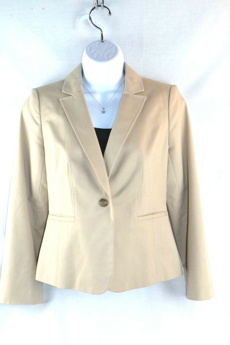 HALOGEN- TAN, KHAKI Wear to Work, Professional Suiting, Jacket Pant  Suit, XS