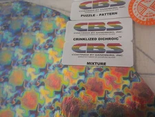 Dichroic Glass:CBS 90 COE Puzzle Pattern Mixture on Flat Black - 3"Sq