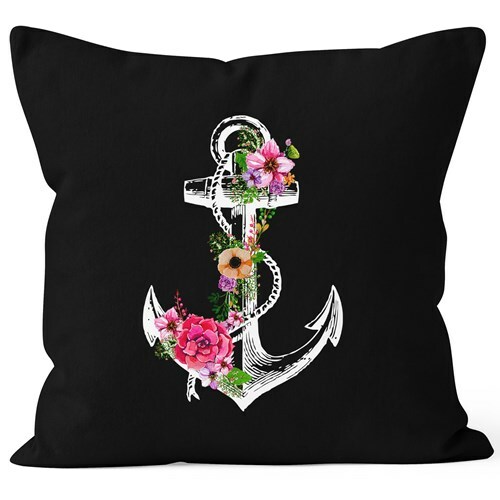 Kissenbezug Blumen Anker Flower Anchor Watercolor 40x40 Baumwolle Autiga 3790₽