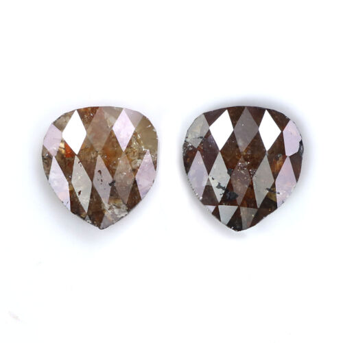 Natural Loose Heart Shape Brown Color Diamond 1.66 CT 6.90 MM Rose Cut N8367 - Picture 1 of 8