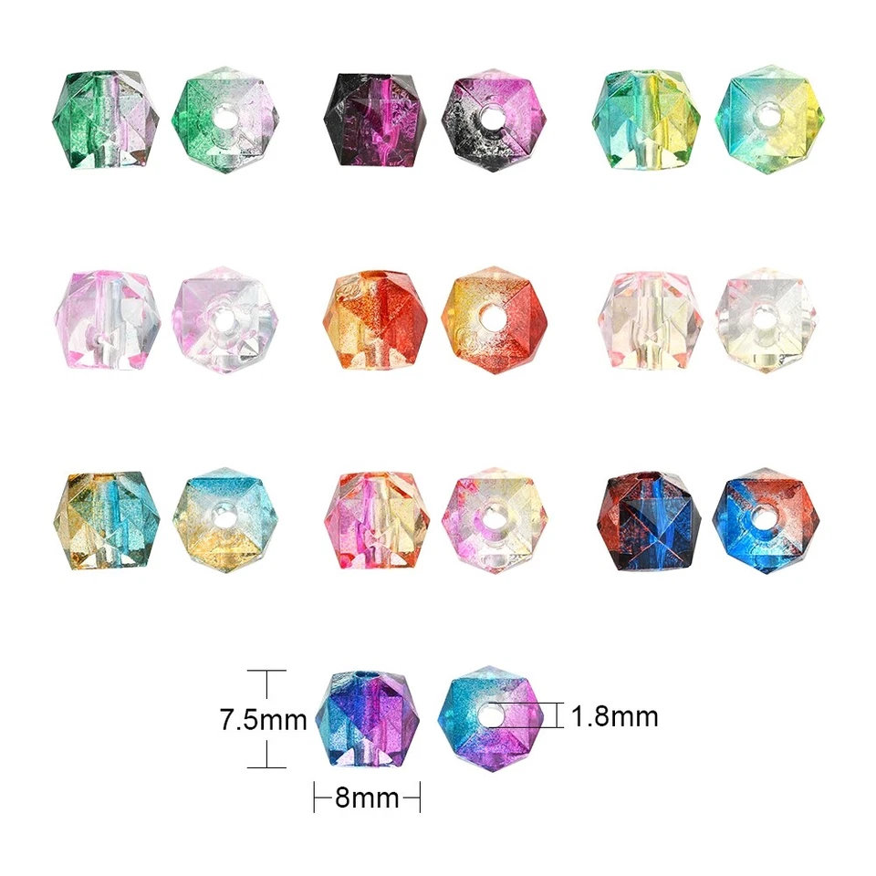 250x Transparent Spray Painted Acrylic Loose Beads for Bracelet Jewelry Making - Image 3 of 4