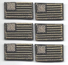 Coyote American Flag Tab Patch (1" in) Set of 6 for VELCRO® BRAND Loop Fasteners