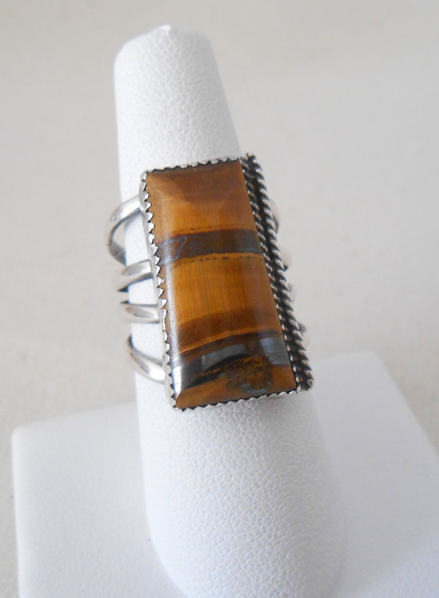 Southwest Sterling Silver Tiger's Eye Ring 430909 | eBay