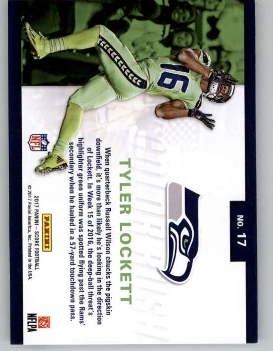 2017 Score Color Rush #17 Tyler Lockett (ref 149665) - Image 2 of 2