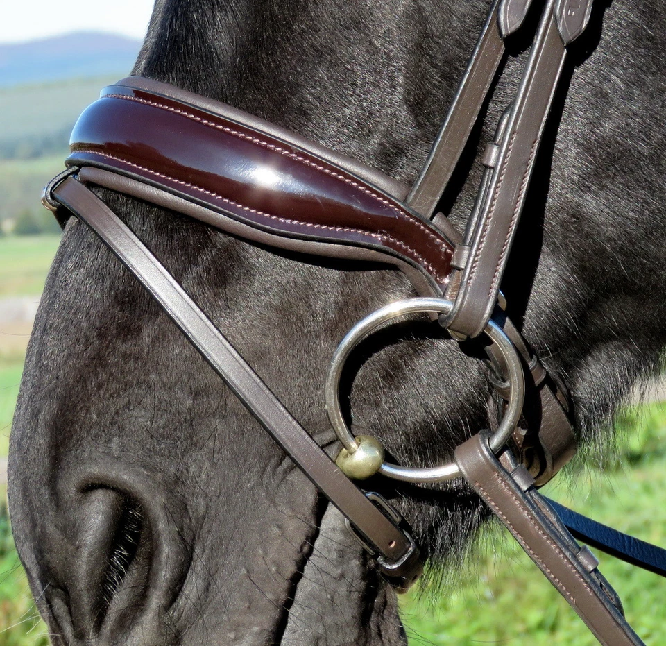 FSS MONOCROWN Noseband Comfort Padded SHAPED CUT AWAY Crank Flash TWIN BUCKLE