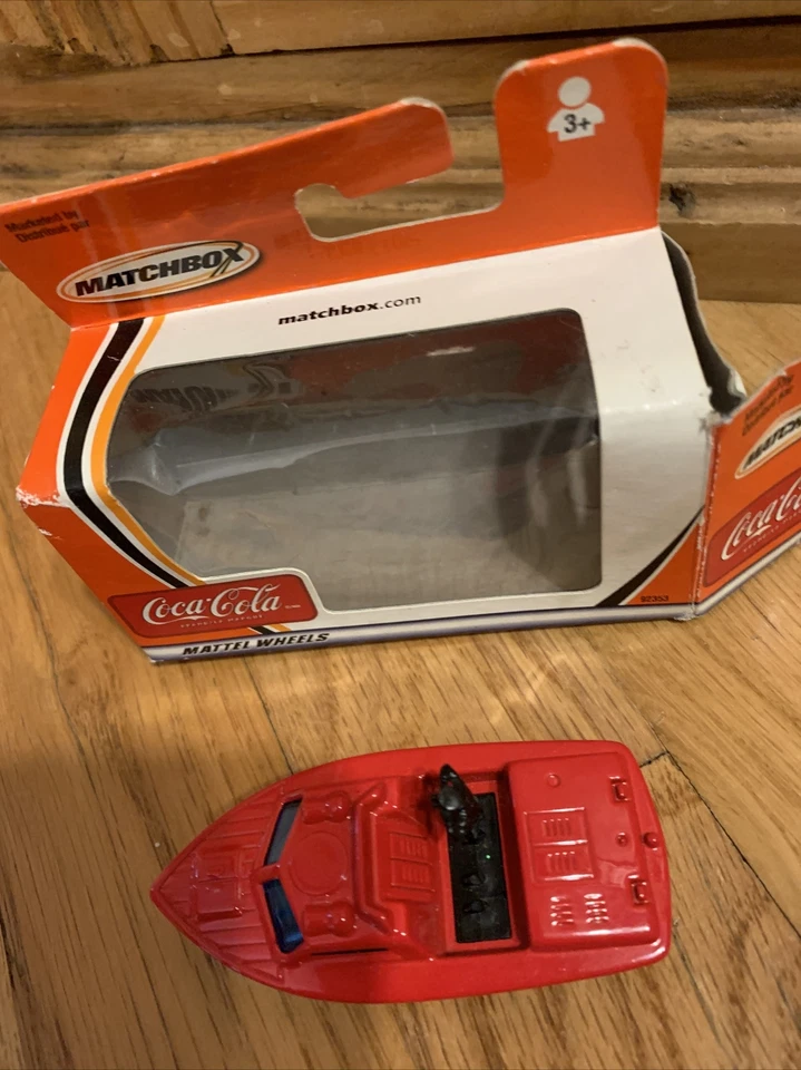 Diecast 1:64 Matchbox Coca Cola Police Launch Boat Vehicle Open Box Collectible - Image 2 of 4
