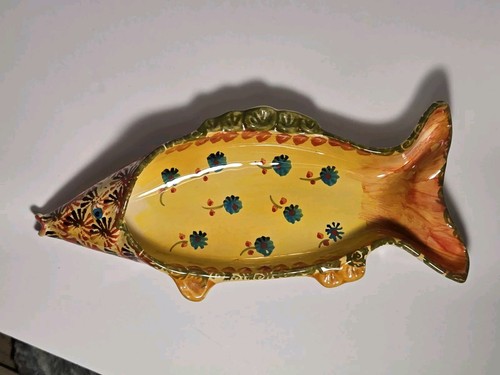 Vintage Winterthur Italian Pottery Fish Dish Hand Painted Bowl Italy - Picture 15 of 16