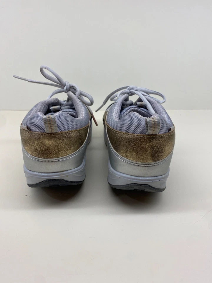 Zapatilla deportiva Buffalo London Classic Kicks plataforma blanca talla 39 EE. UU. 8,5 gris azul marino dorado Foto 4 de 4