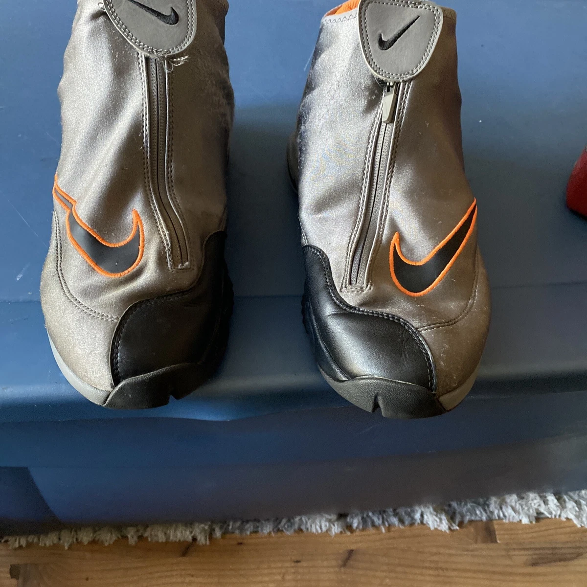 Nike Air Zoom Flight The Glove Cool Grey Gray Orange Shoes 616772 002 Size 9