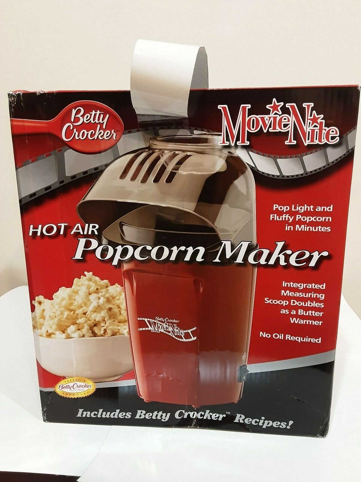 Electric Popcorn Machine with Measuring Cup, Hot Air Popcorn