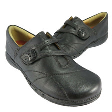 Clarks Unstructured Un.Esma Loafer Womens Size 6M Black Leather Slip-On Moccasin