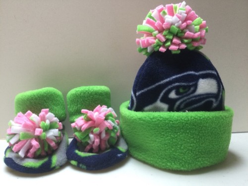 SEAHAWKS BABY HAT HANDMADE newborn girl 