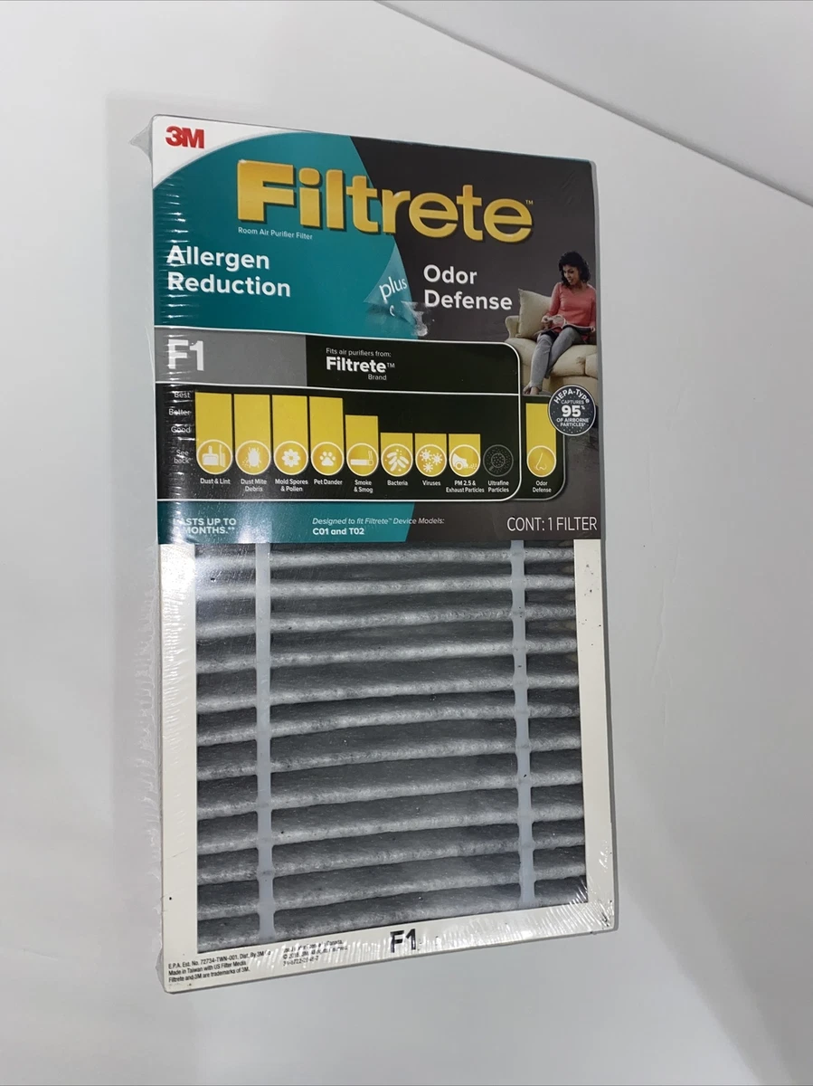 3M Filtrete F1 Allergen Reduction Room Air Purifier Filter HEPA Fits C01 T02