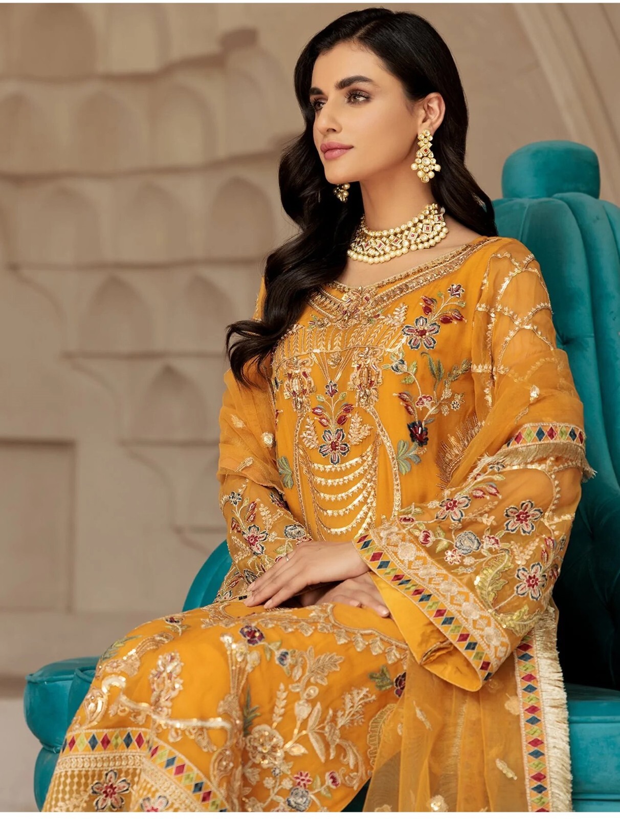 TRAFAART Indisches Kurti Set - Bedruckt Mit Dupatta Für Damen