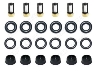 FUEL INJECTOR REPAIR KIT O-RINGS FILTERS PINTEL CAPS GM 3.8L V6 12586551