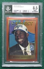 Kevin Garnett rookie card graded BGS 8.5 Nm-Mt+ 1995 Finest Wolves RC SP Beauty!. rookie card picture