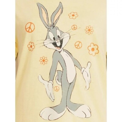 Bugs Bunny Women's Juniors Vintage Wash Knit Graphic Tee, Size:XS(1)