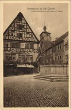 Old postcard Rothenburg chapel fountain with white tower GERMANY (1076257)