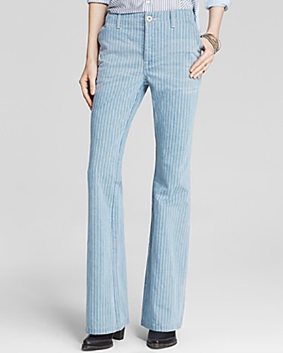 Railroad Stripe Flare Jeans Solar light 