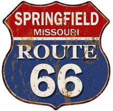 SPRINGFIELD, MISSOURI Route 66 Shield Metal Sign Man Cave Garage 211110013119