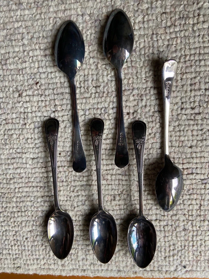 Antikes Besteck Silver Plated 10-teilig mit Griffen in Perlmutt Optik - Bild 3 von 4