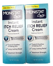 MONISTAT Anti-Itch Cream w/ Aloe MAX STRENGTH 1oz  ( 2 pack )  --