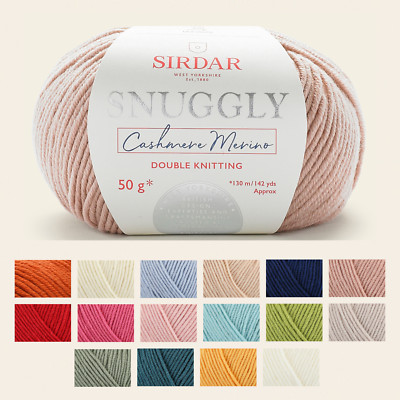 Sirdar kuschelig Kaschmir Merino DK 50g Garn Handwerk Wolle Strick Ball Kaschmir