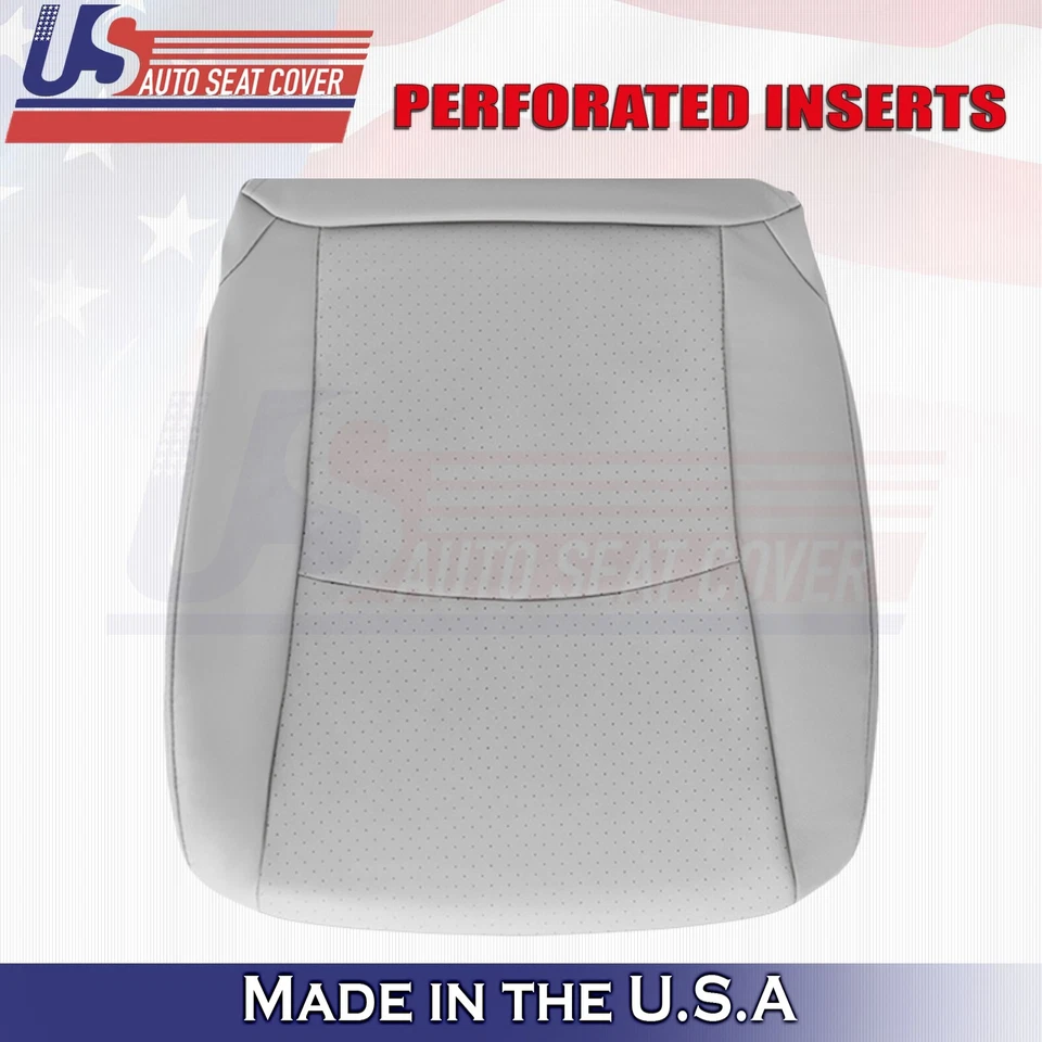 2006 2007 For Toyota Highlander Passenger Bottom Perf Leather Seat Cover Gray - Image 4 of 4