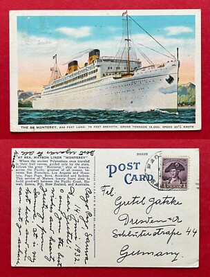 AK Schiffe & Seefahrt 1932 S. S. Monterey   ( 124969