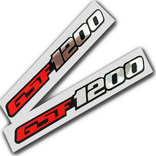 GSF 1200 Bandit motorcycle decals custom graphics silver chrome & red on black - Picture 2 of 3